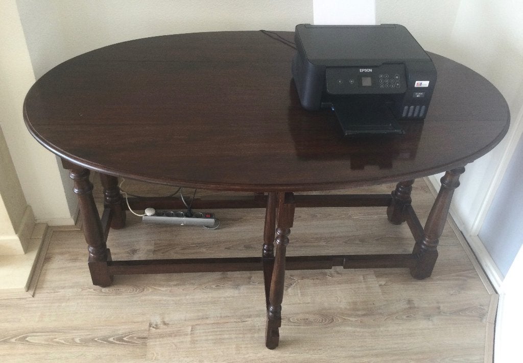 Opklap tafel, mahonie, Ophalen