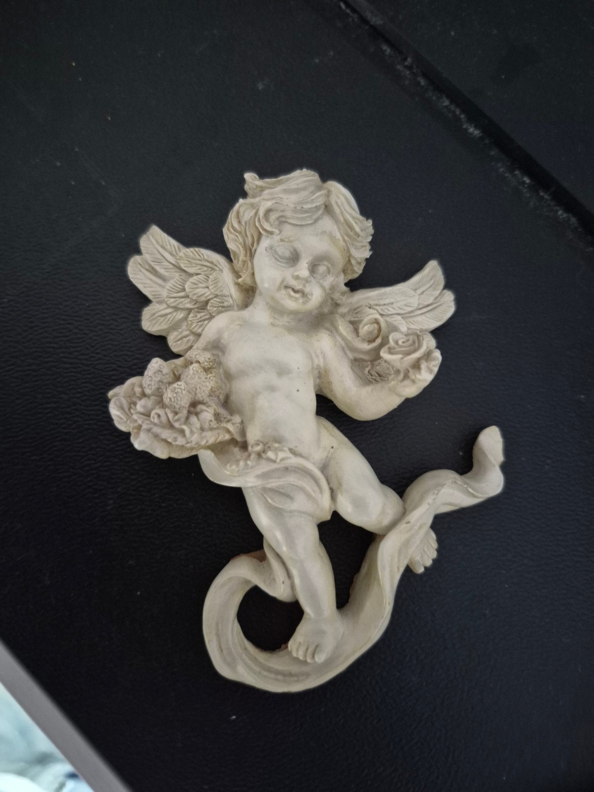 Vintage Engelenbeeldje - Decoratieve Putto, Antiek en Kunst, Overige onderwerpen, Minder dan 20 cm, Gips, Ophalen of Verzenden