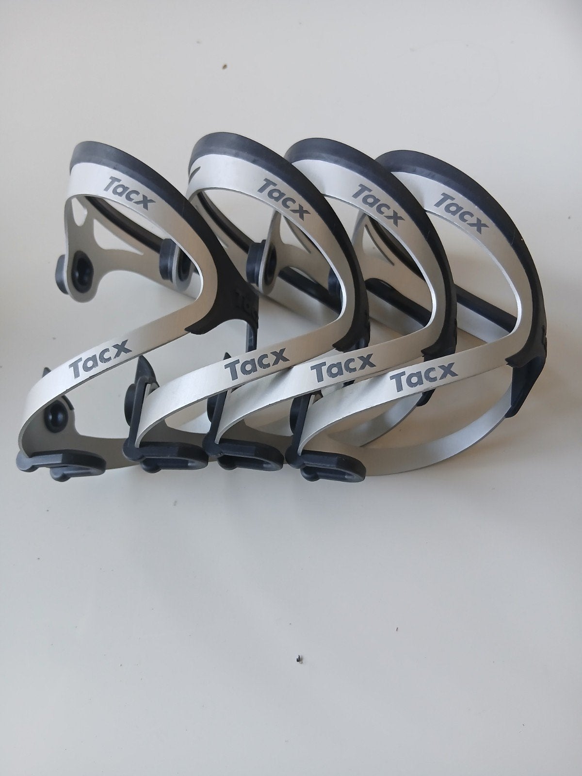 Zilveren Tacx Tao bidonhouders - Set van 4, Ophalen of Verzenden, Nieuw, Tacx