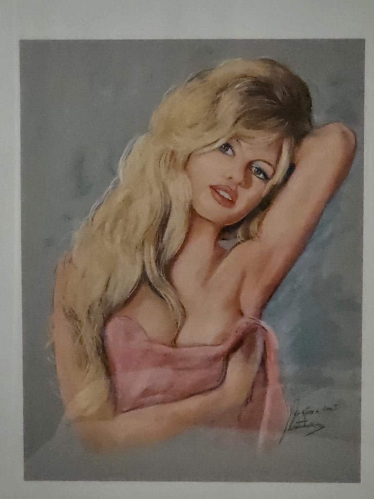 Pastel tekening Brigit Bardot, Huis en Inrichting, Woonaccessoires | Schilderijen, Tekeningen en Foto's, Ophalen, Oorspronkelijke maker