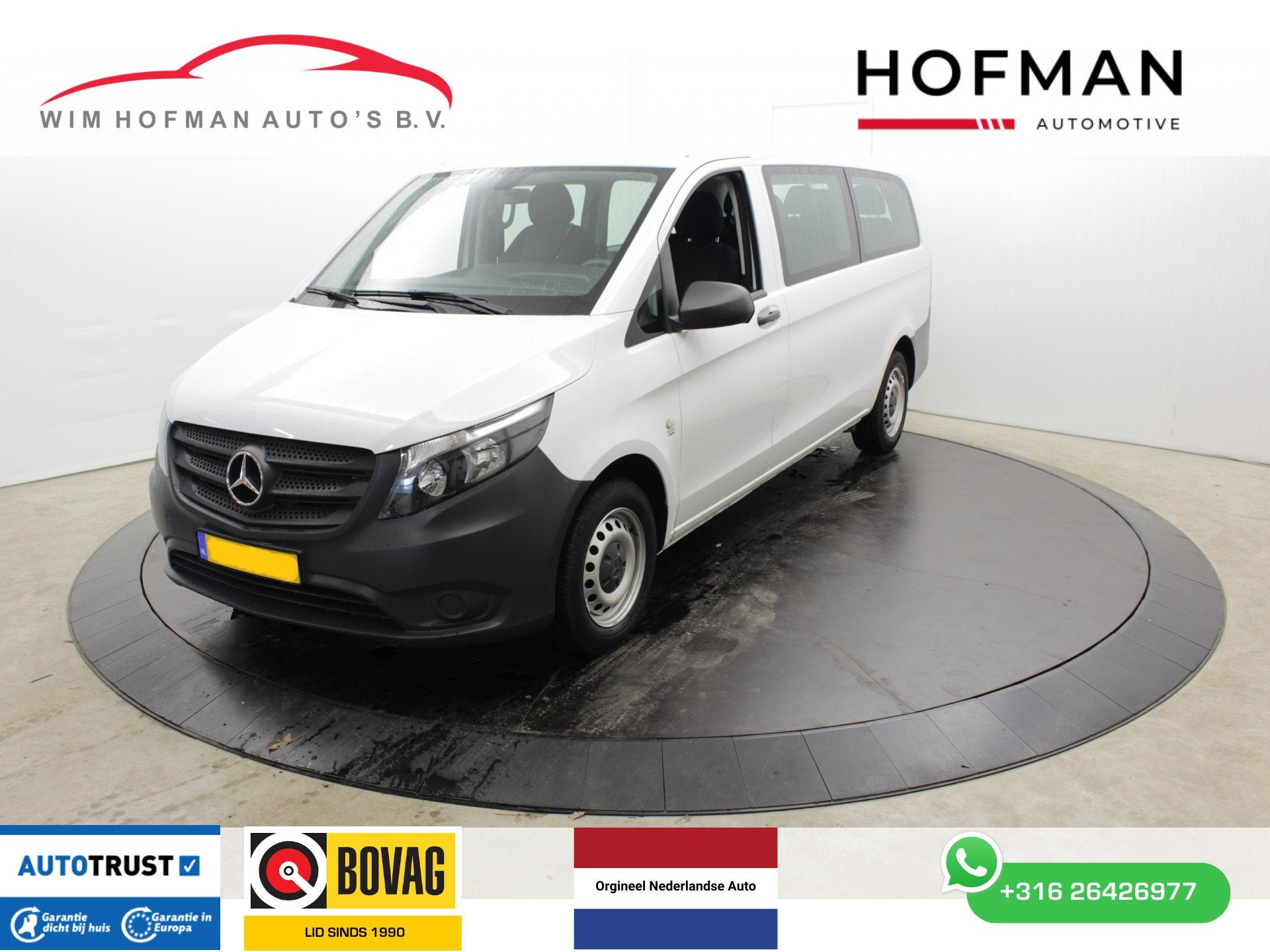 Mercedes-Benz Vito 109 BlueTEC XL L3 9 Personen Airco BPM-Vr, Stof, Gebruikt, Wit, Origineel Nederlands