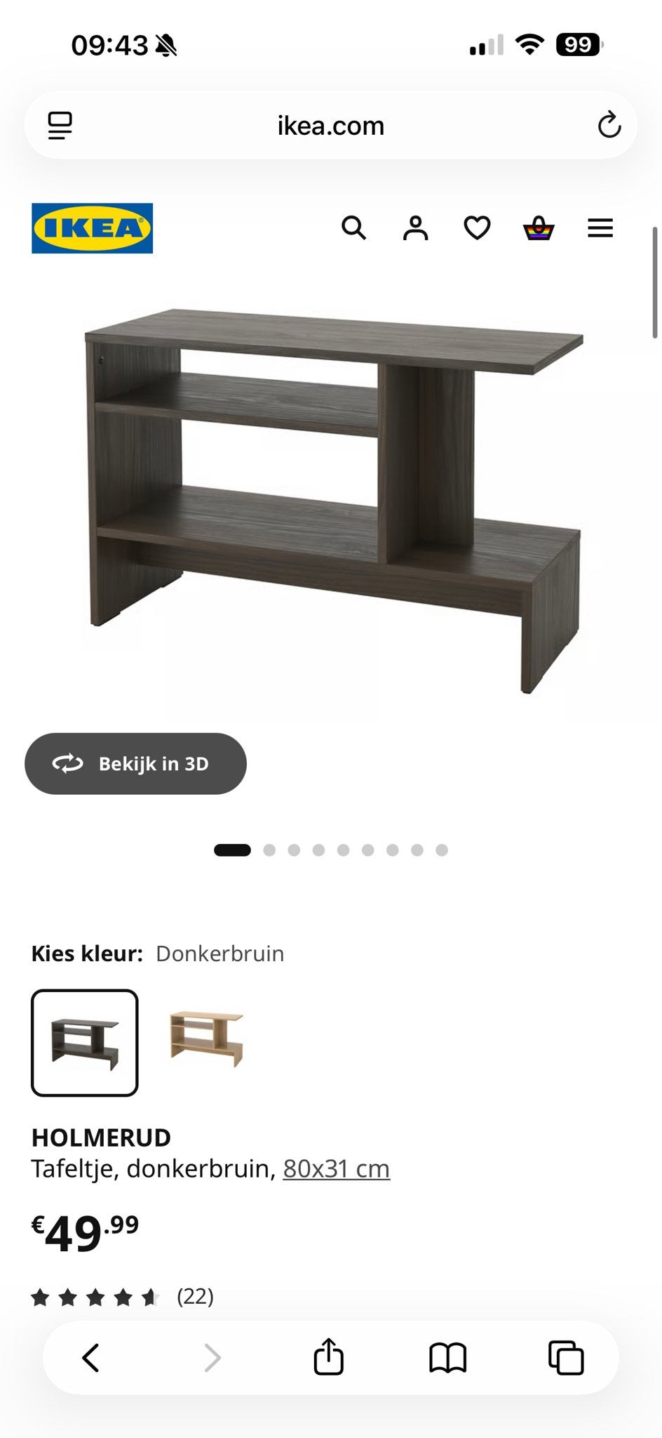 Kastje ikea NIEUW, Ophalen, Met plank(en), Gebruikt, 100 tot 150 cm
