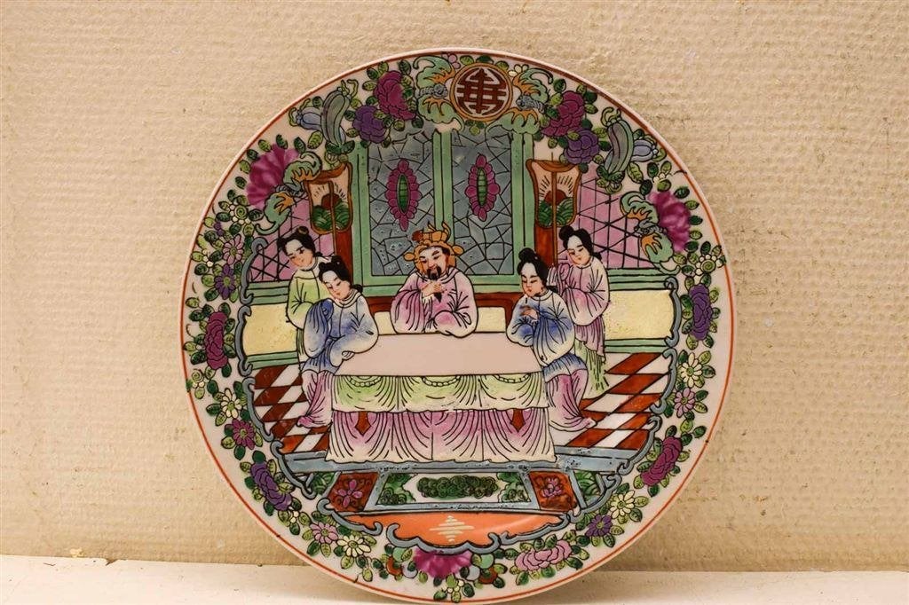 1 chinese porseleinen bord 45697, Gebruikt, Ophalen of Verzenden, Bord(en), Overige stijlen