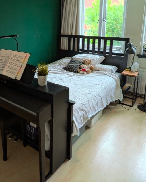 Bed frame 160 ikea hemnes, Ophalen, Gebruikt, Zwart, Tweepersoons