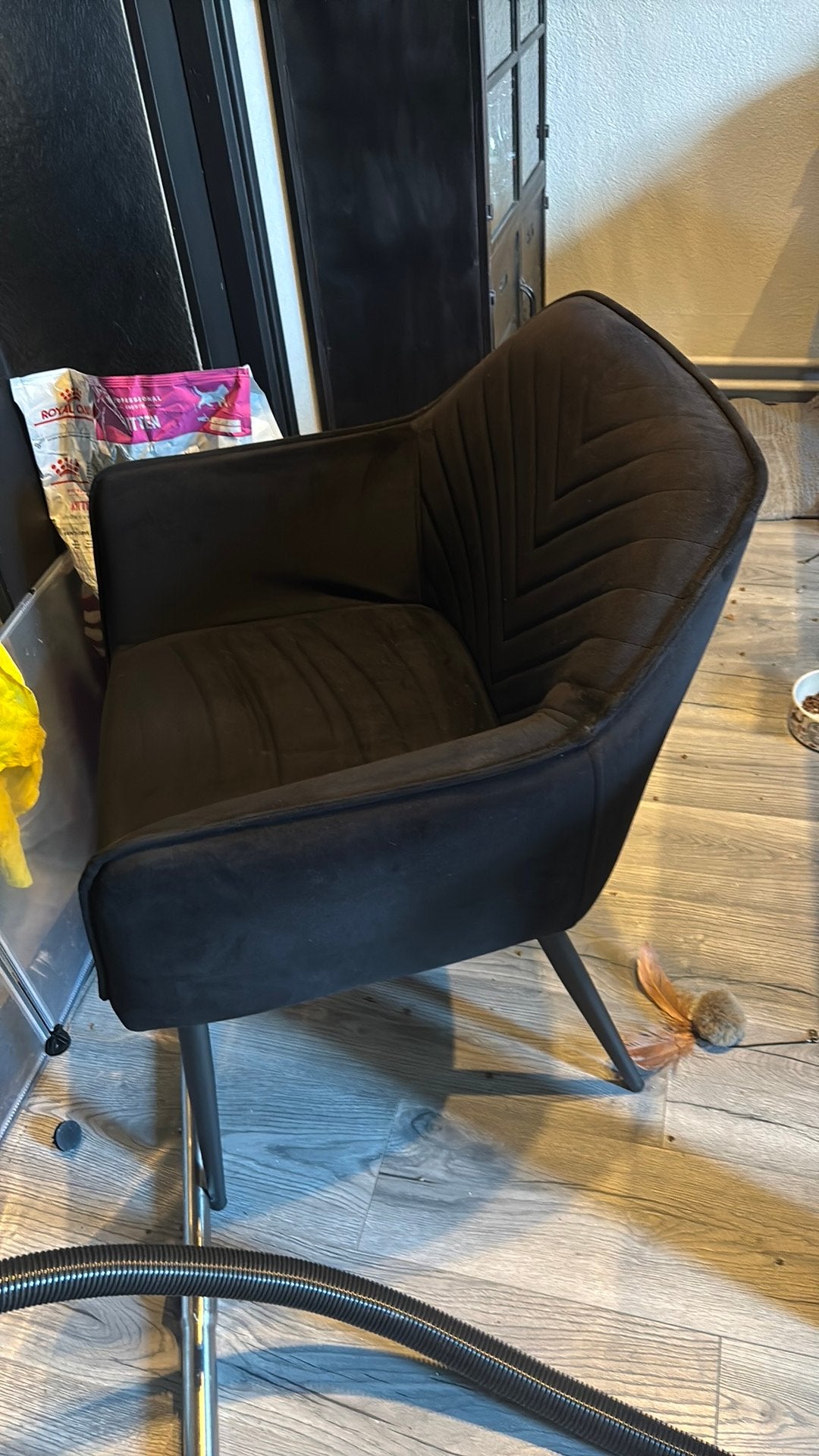 Zwart fluwelen eetkamer stoelen van Bronx71, Huis en Inrichting, Stoelen, Ophalen, Zo goed als nieuw, Zwart