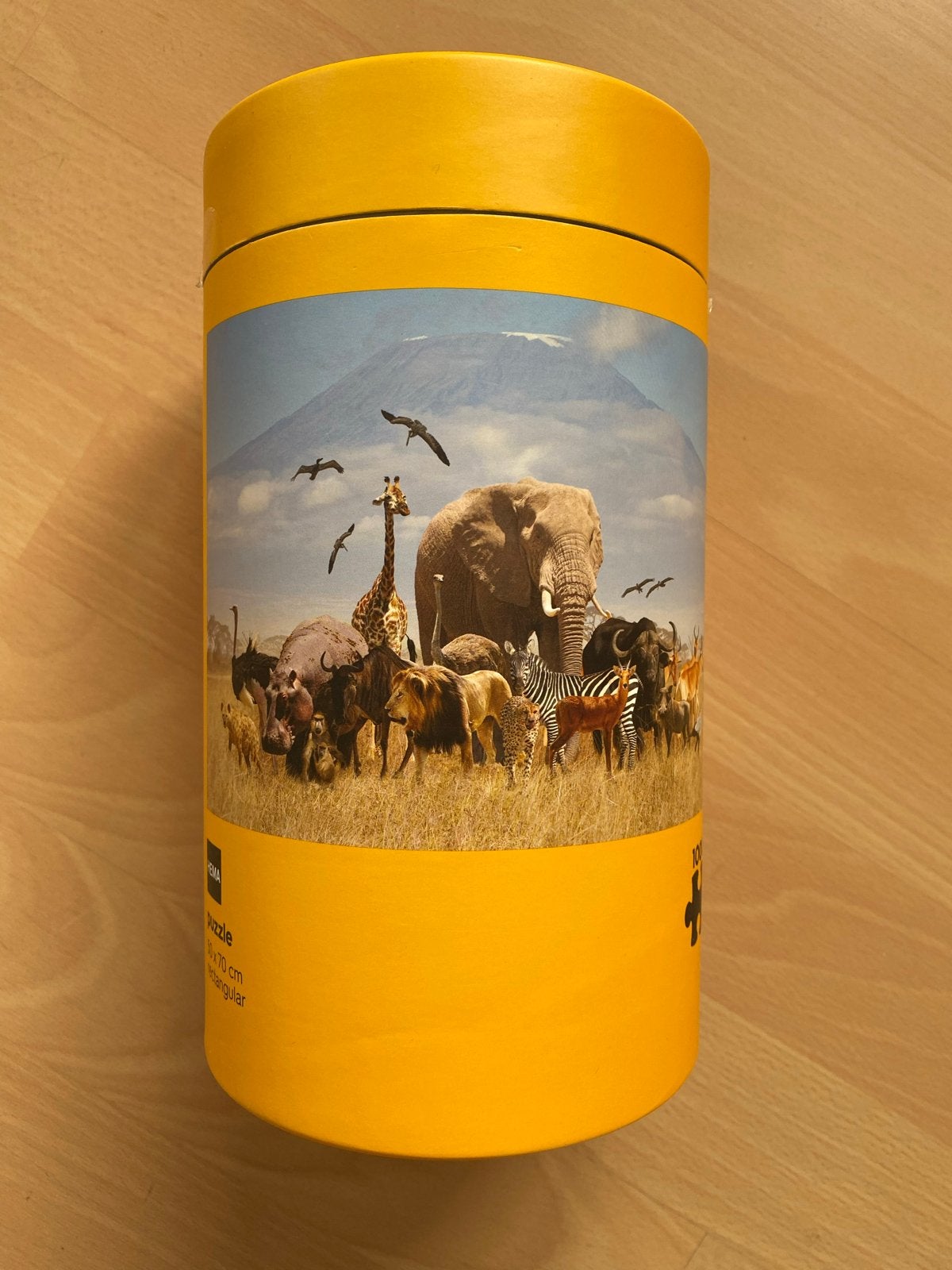 Hema Legpuzzel 1000 stukjes - Afrikaanse Dieren, Ophalen, 500 t/m 1500 stukjes, Zo goed als nieuw, Legpuzzel