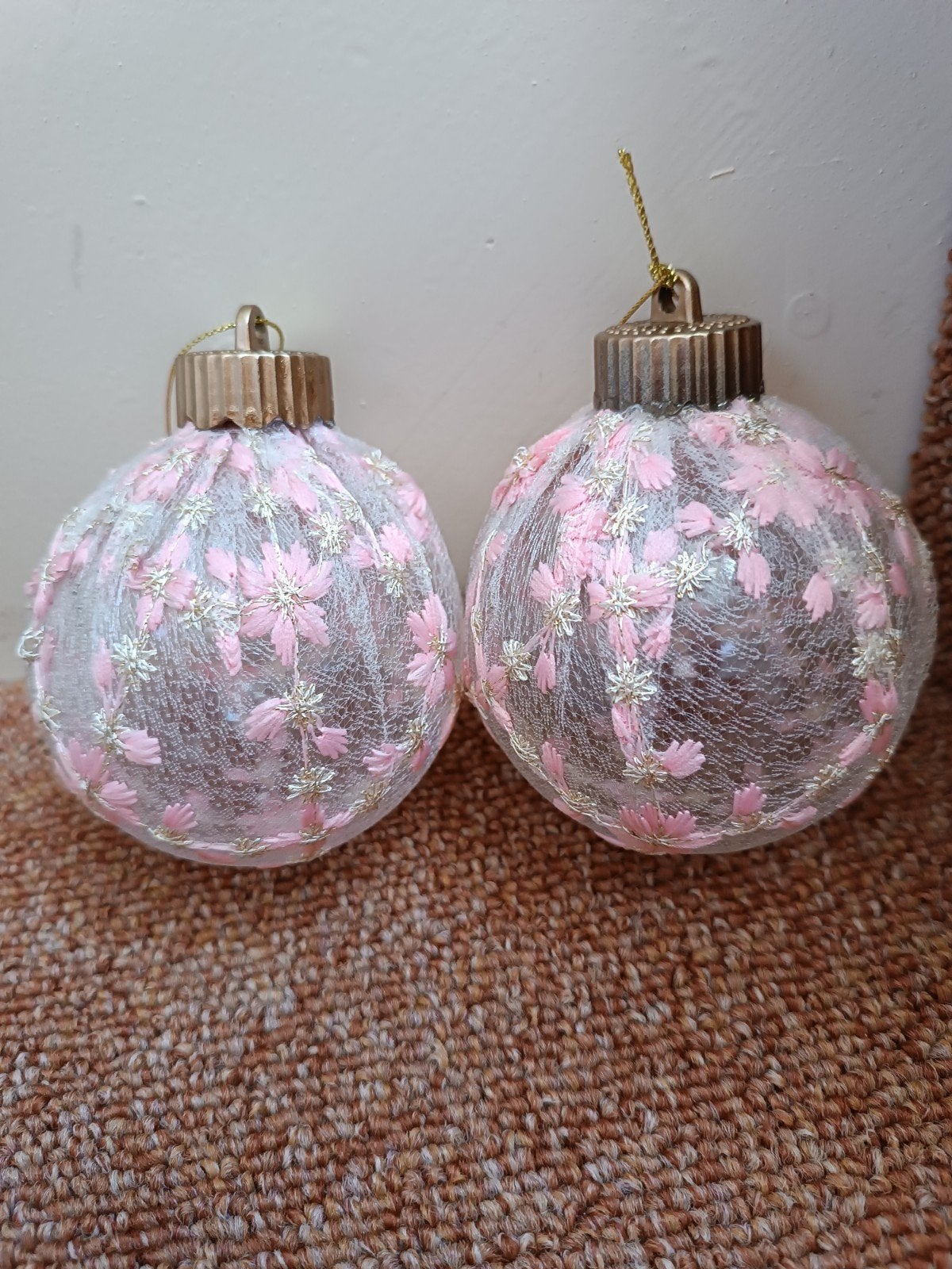 Kerstbal kst set van 2, Ophalen of Verzenden