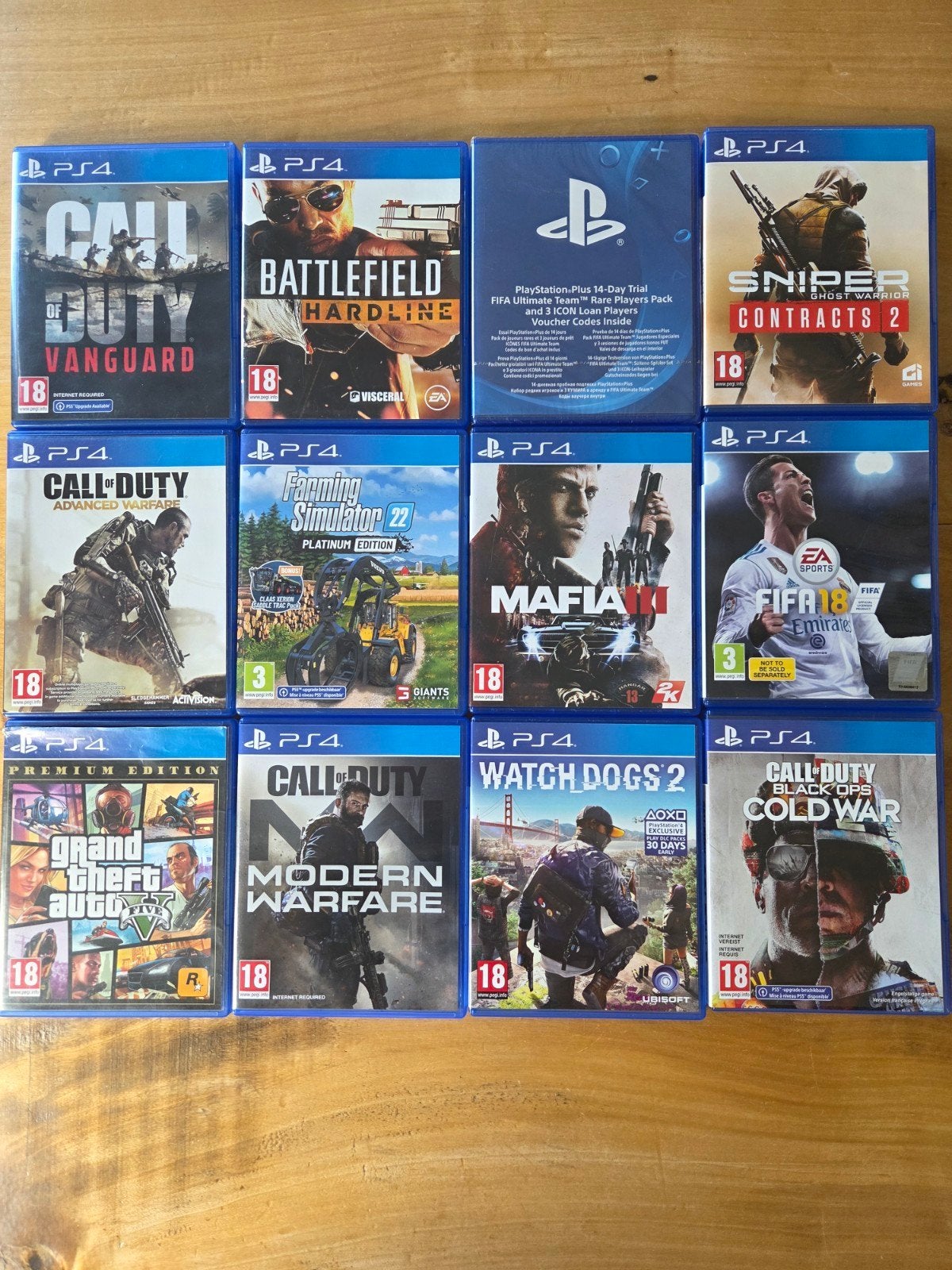 11x PS4 games pakket Call of Duty GTA Farming Simulator, Online, Gebruikt, Shooter, 1 speler
