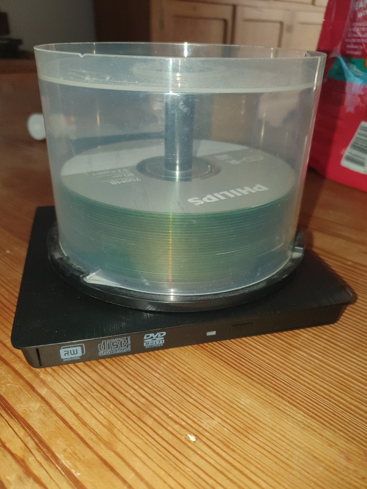 Externe CD/DVD-brander/speler met Philips CD-R schijven, Computers en Software, Cd, Zo goed als nieuw, Extern, MacOS