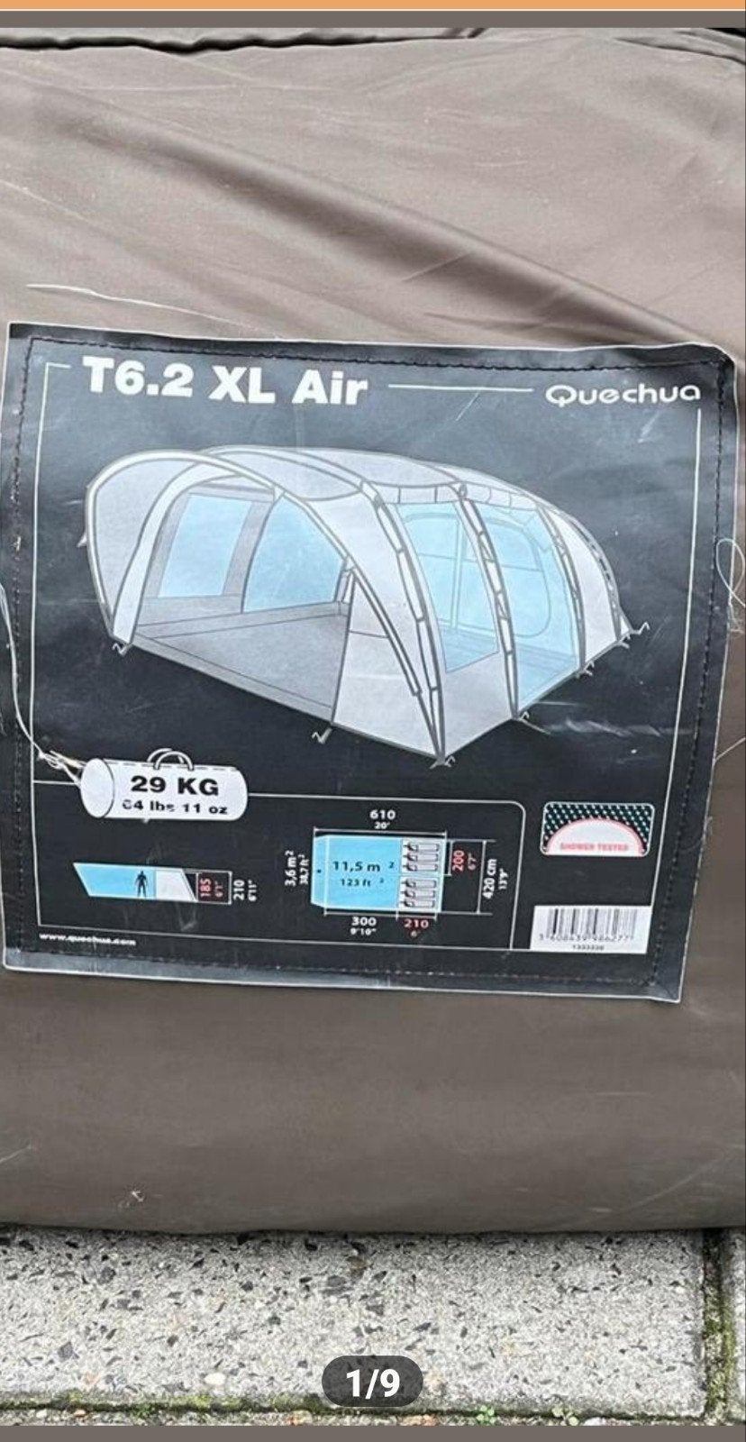 Quechua T6.2 XL Air Tent - Ruime Gezinstent, Caravans en Kamperen, Tenten, Ophalen, Gebruikt, Tot en met 6