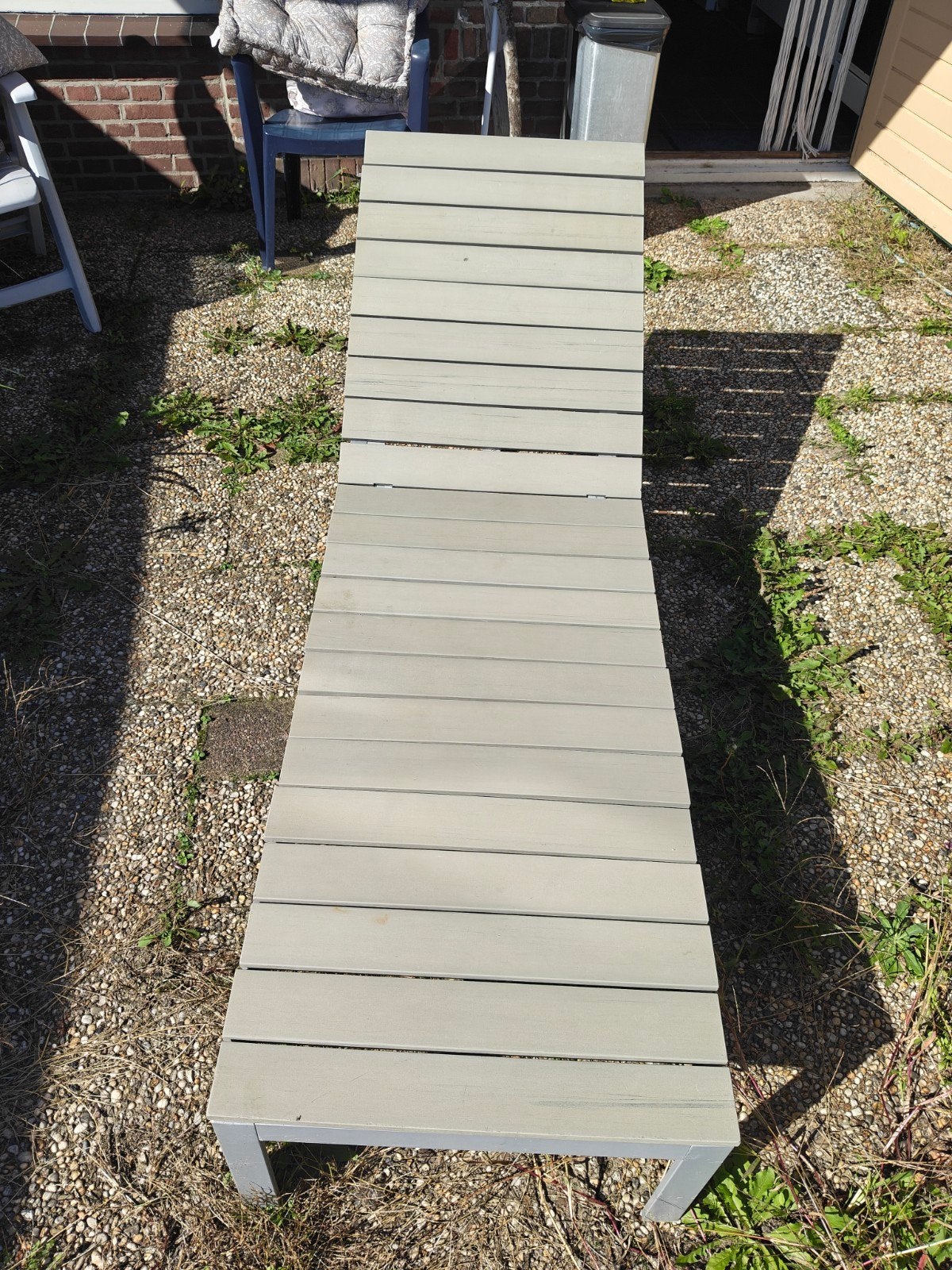 Ikea  Falster Verstelbaar ligbed met wielen - Grijs 2 STUKS, Tuin en Terras, Ophalen, Gebruikt, Metaal, Verstelbaar