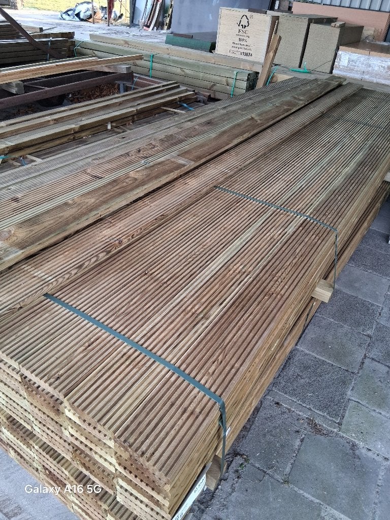 Vlonderplanken en Rabatplanken Celfix grenen 4 meter  lang, Ophalen, Nieuw, Hout, 3 tot 6 meter