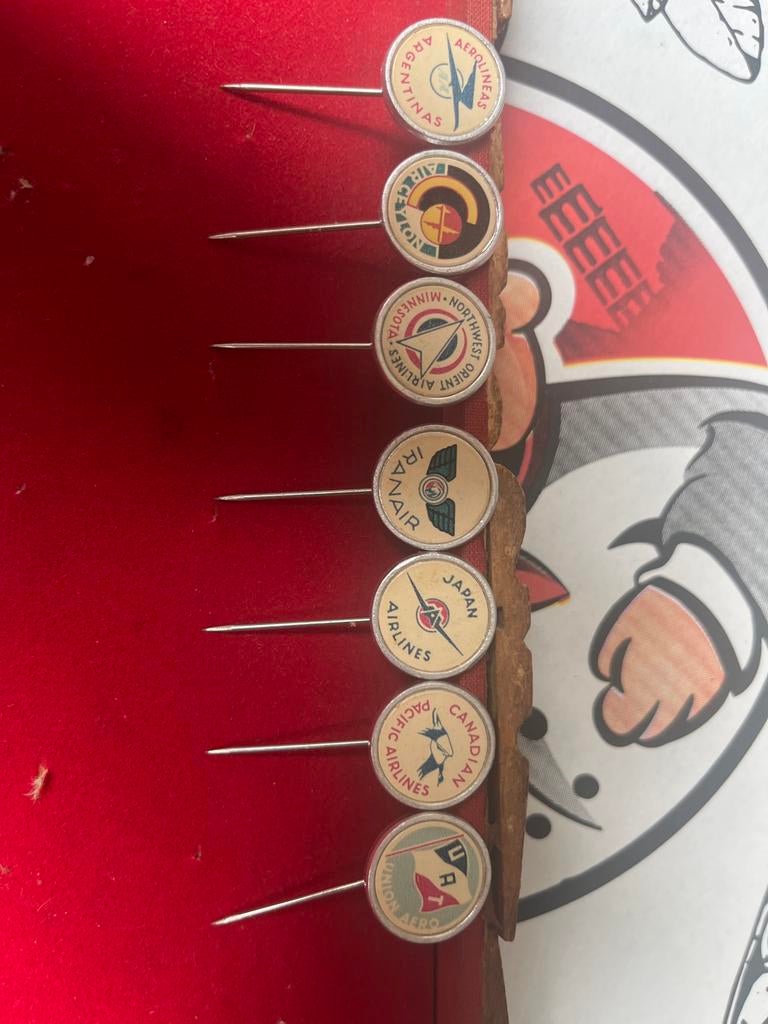 Vintage Airline Speldjes Collectie - Jaren '50/'60 Stick Pin, Ophalen of Verzenden, Gebruikt, Transport, Speldje of Pin