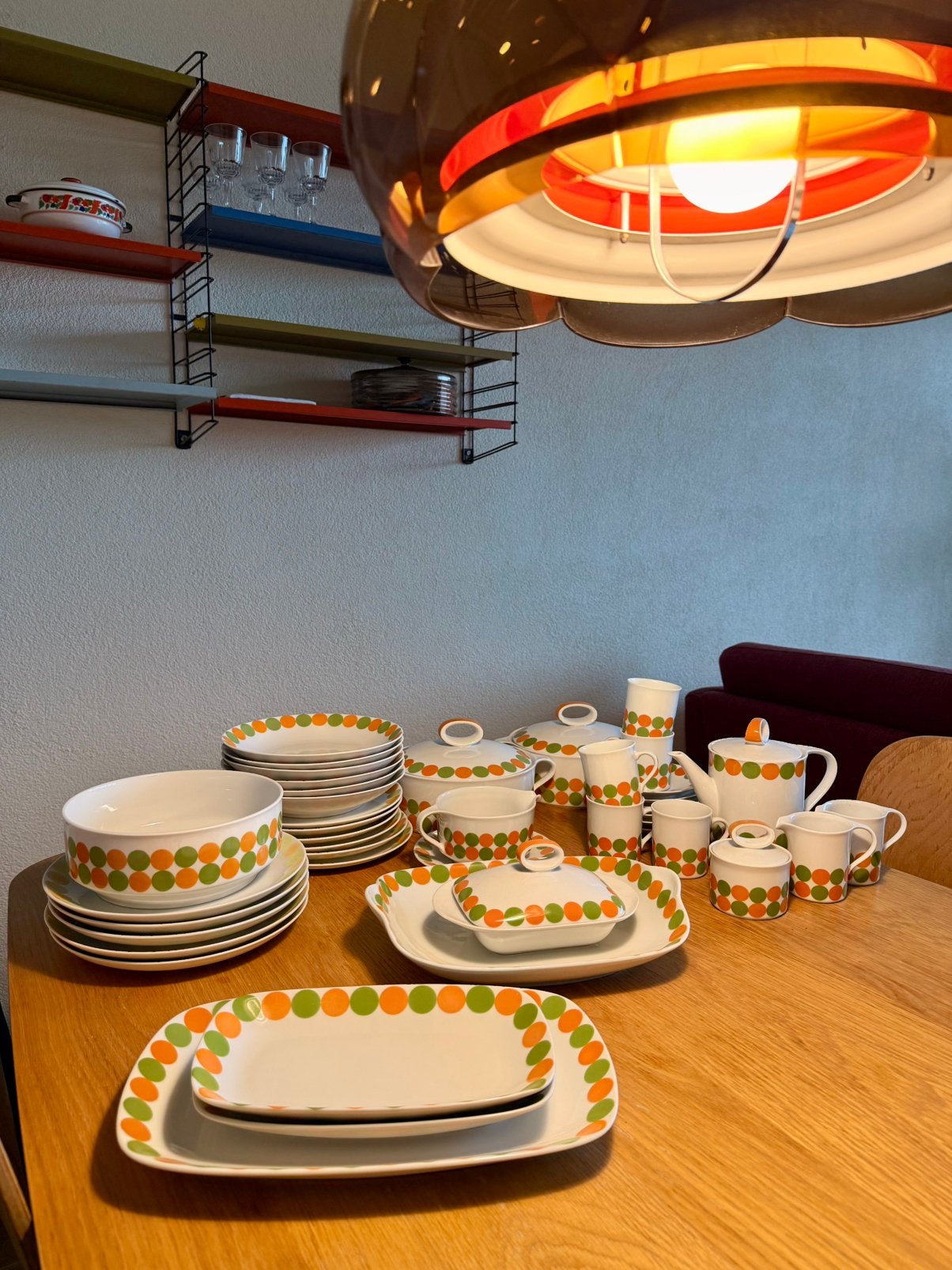 Bavaria Eschenbach groen oranje vintage servies, Antiek en Kunst, Ophalen