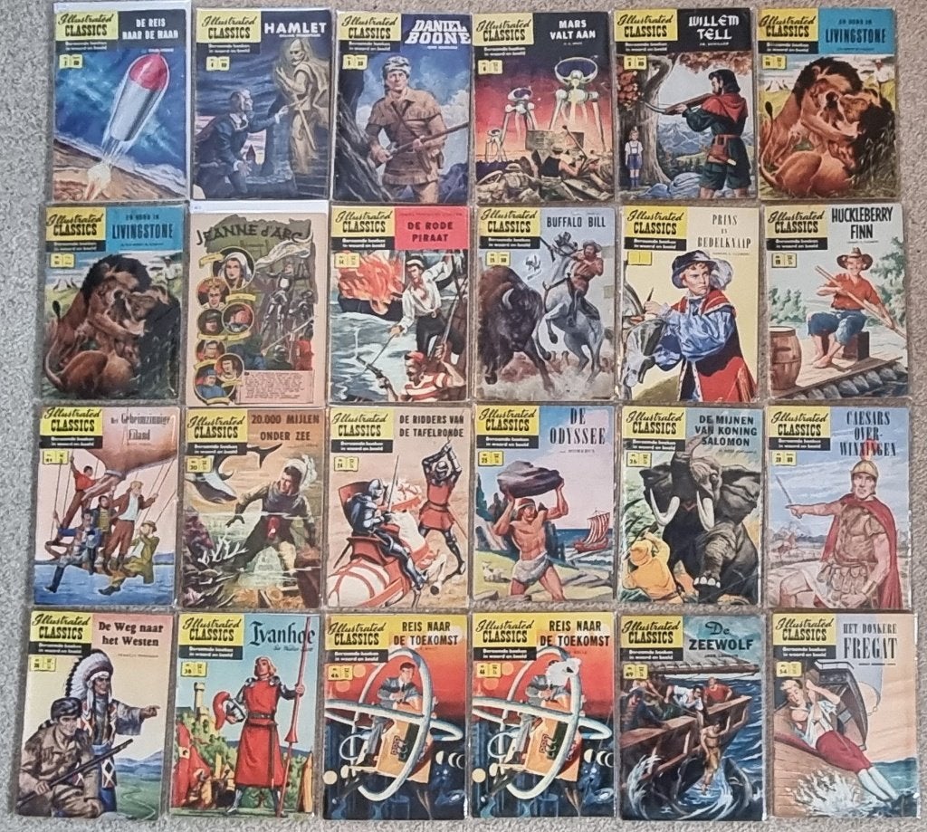 Illustrated Classics (Classics Ned 1956-75) - 62 nummers, Gelezen, Classics Nederland, Ophalen of Verzenden, Meerdere stripboeken