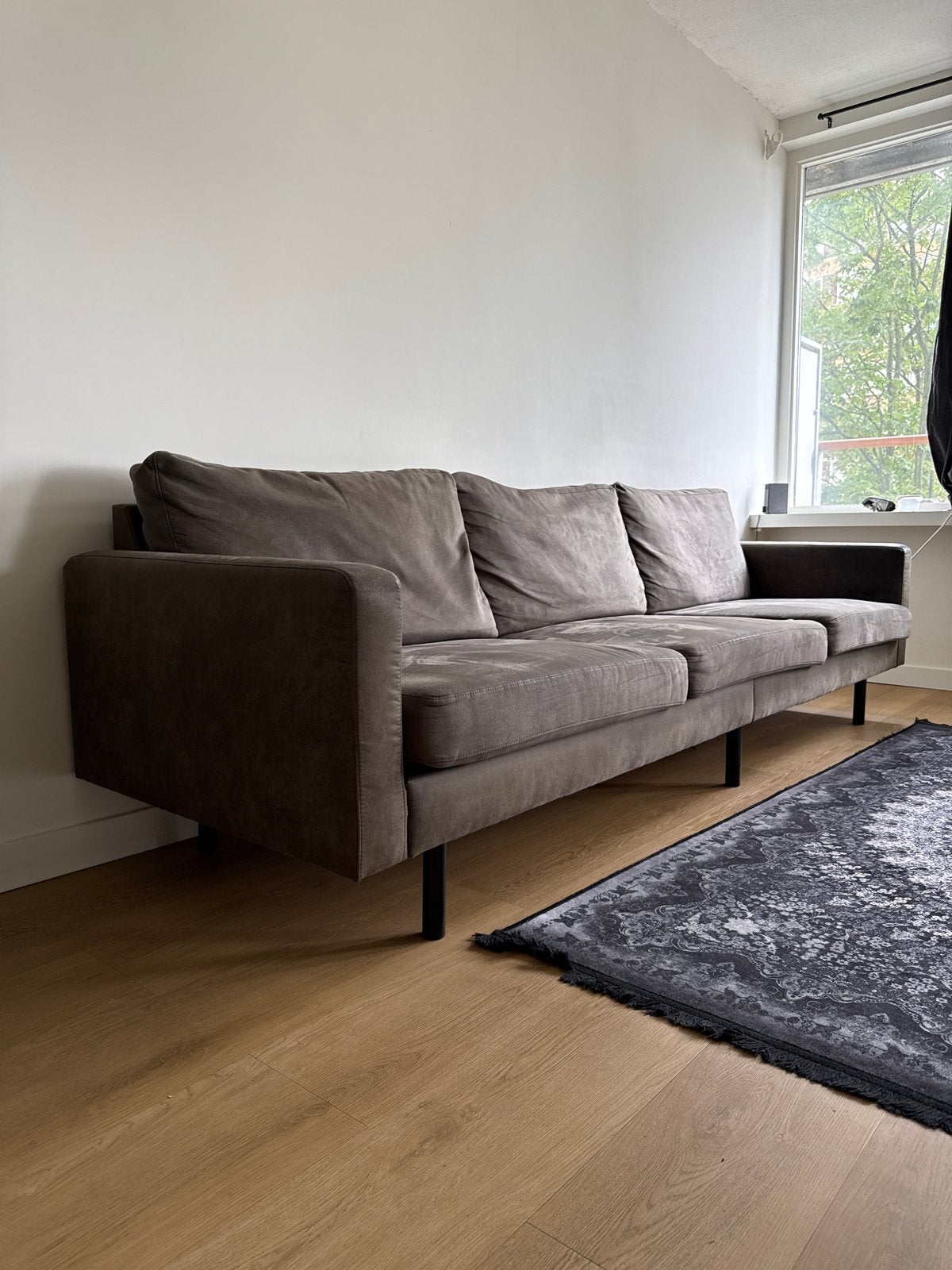 Comfortabele driepersoons bankstel - Grijs, Ophalen, Gebruikt, Driepersoons, 75 tot 100 cm