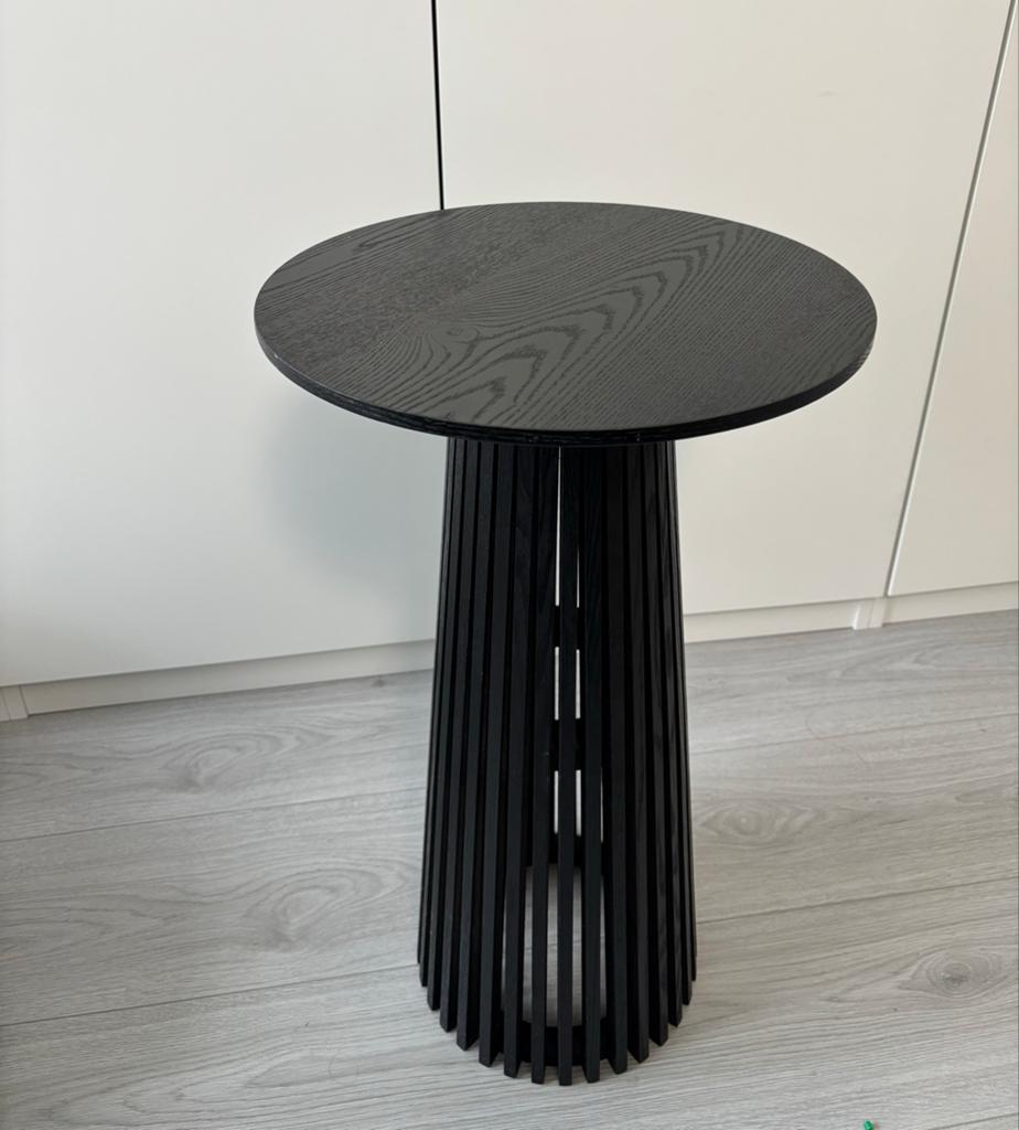 Zwarte houten bijzettafel 35x60cm, Ophalen, Zo goed als nieuw