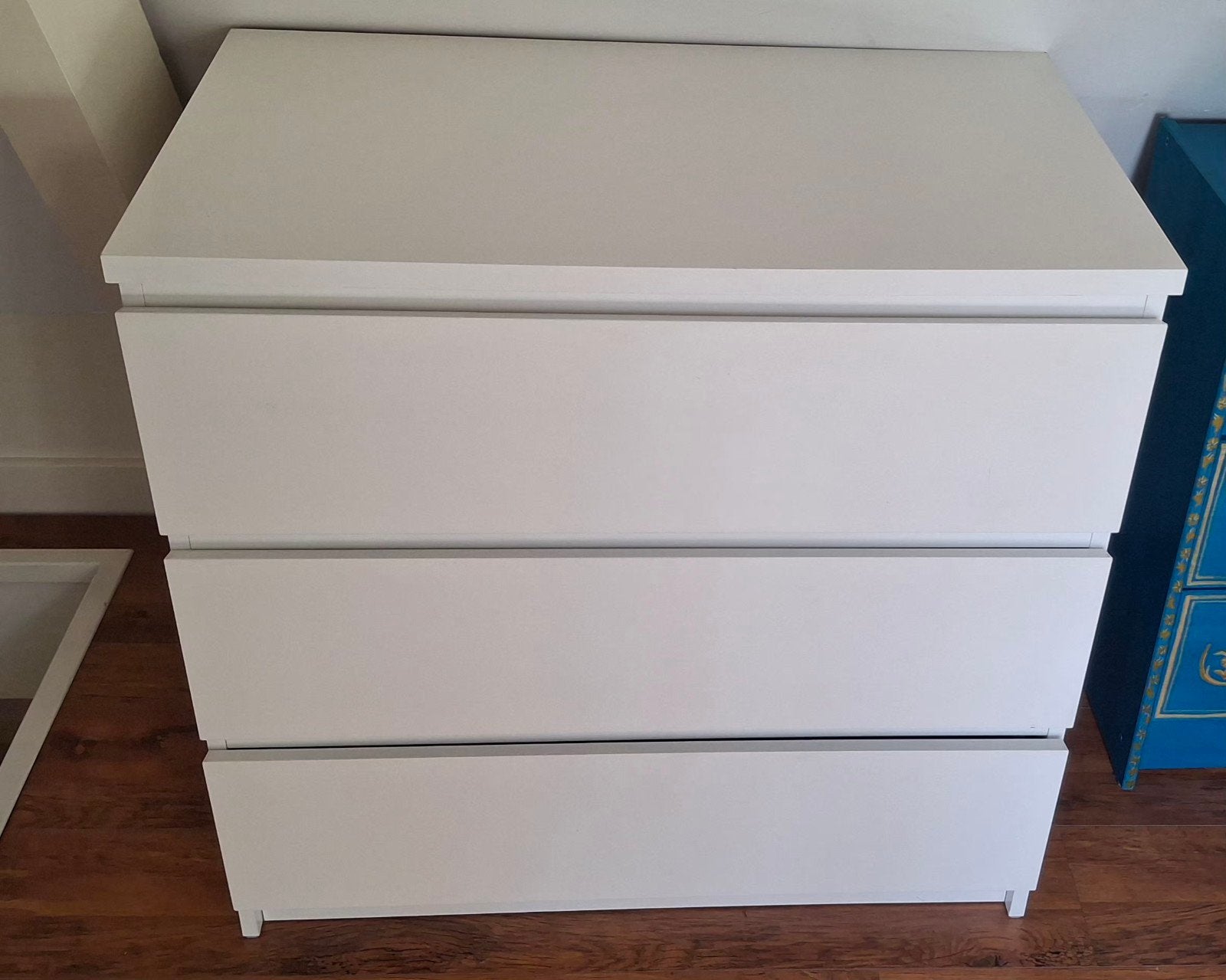 MALM
 Chest of 3 drawers, white, 80x78 cm, Ophalen, Gebruikt, 50 tot 100 cm, 3 of 4 laden