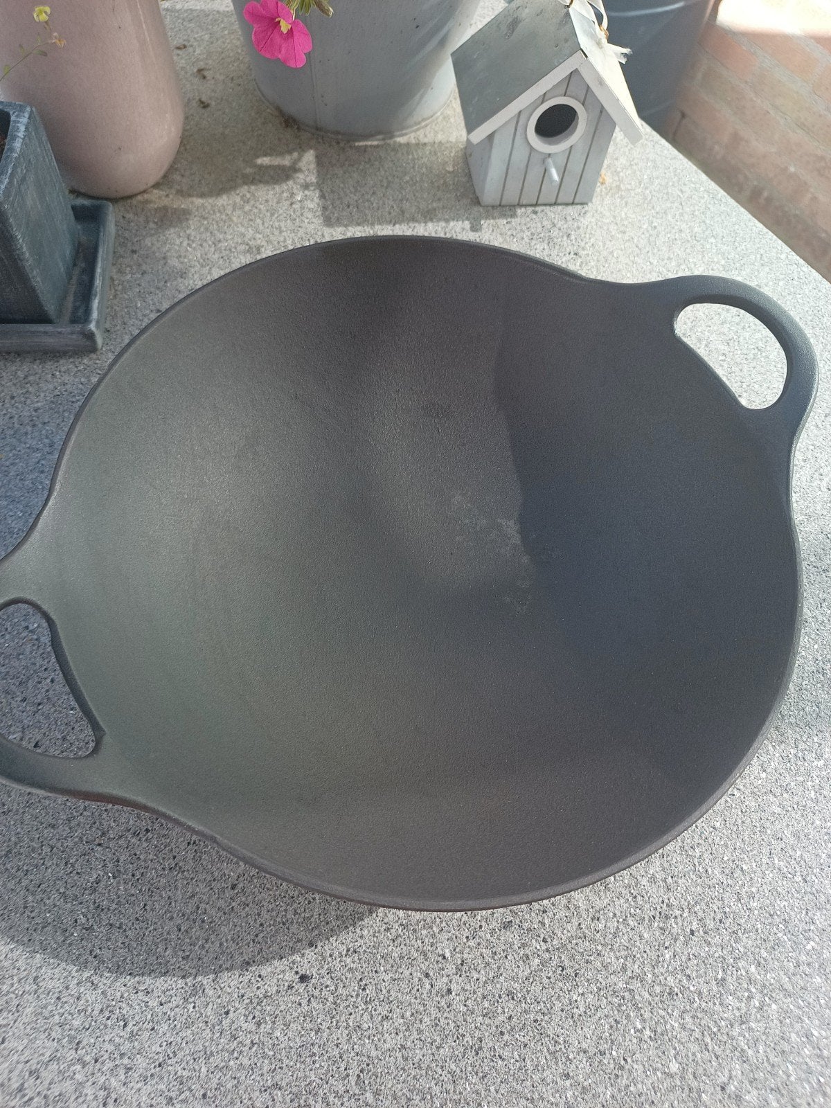 Gietijzeren wok, Huis en Inrichting, Keuken | Potten en Pannen, Ophalen, Gebruikt, Gietijzer, Wok