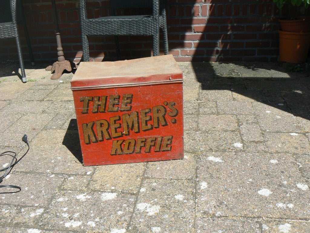 Blikken trommel, iets voor verzamelaar, Kremers Thee, Koffie, Ophalen, Gebruikt, Koffie, Overige merken