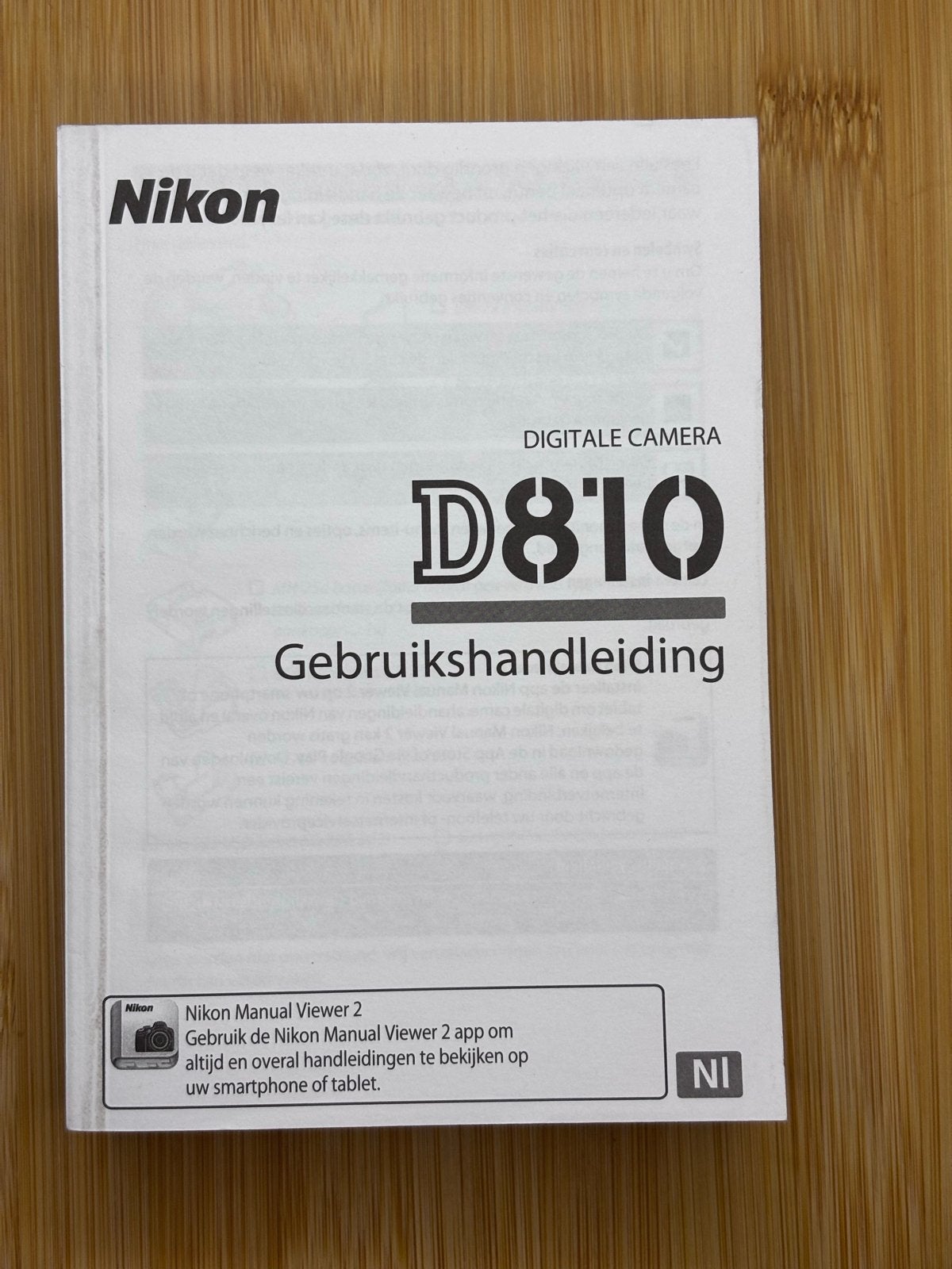 Nikon D810  Gebruikershandleiding nederlandstalig, Ophalen of Verzenden, Zo goed als nieuw, Nikon, Geen optische zoom