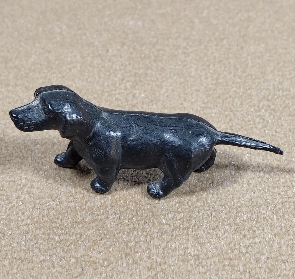 VINTAGE KUNSTSTOF TECKEL BEELDJE*ZWARTE DASHOND*LETTERBAK, Verzenden, Zo goed als nieuw, Hond of Kat, Beeldje of Figuurtje