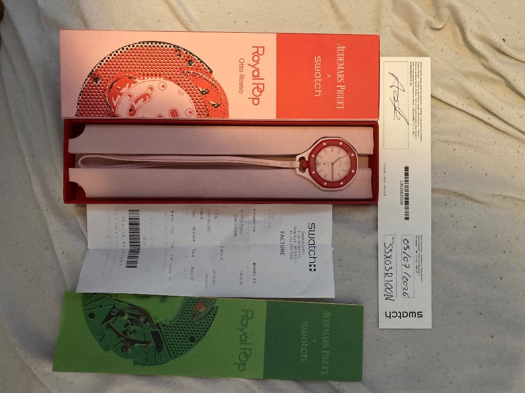 Swatch x AP Royal Pop Otto Rosso Compleet, Ophalen, Swatch, Nieuw, Kunststof