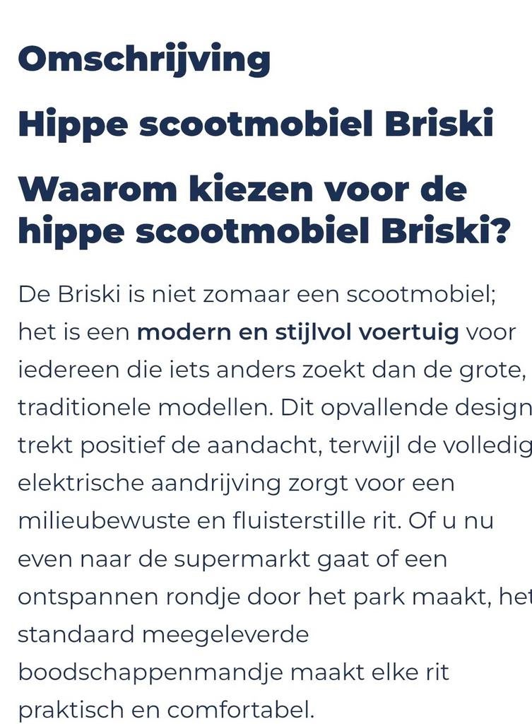 Briskie 3 wiel scootmobiel,  scoot mobiel, Ophalen