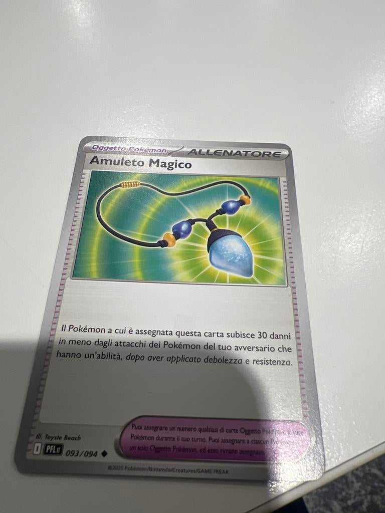 Pokémon TCG: Magische Amulet Trainer Kaart (Italiaans), Ophalen of Verzenden, Zo goed als nieuw, Losse kaart
