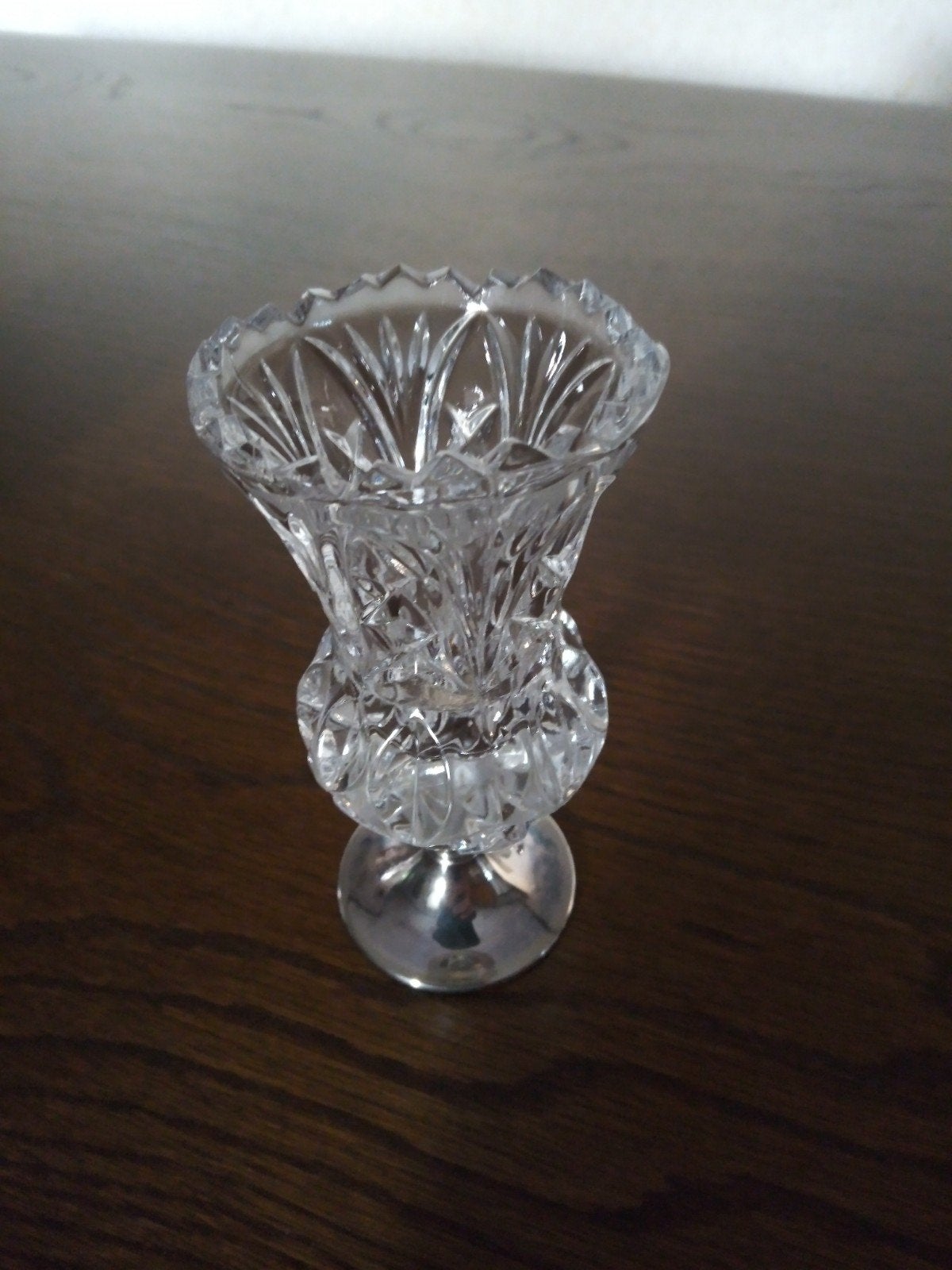 Bloemen vaasje verzilverd met kristal., Antiek en Kunst, Ophalen of Verzenden