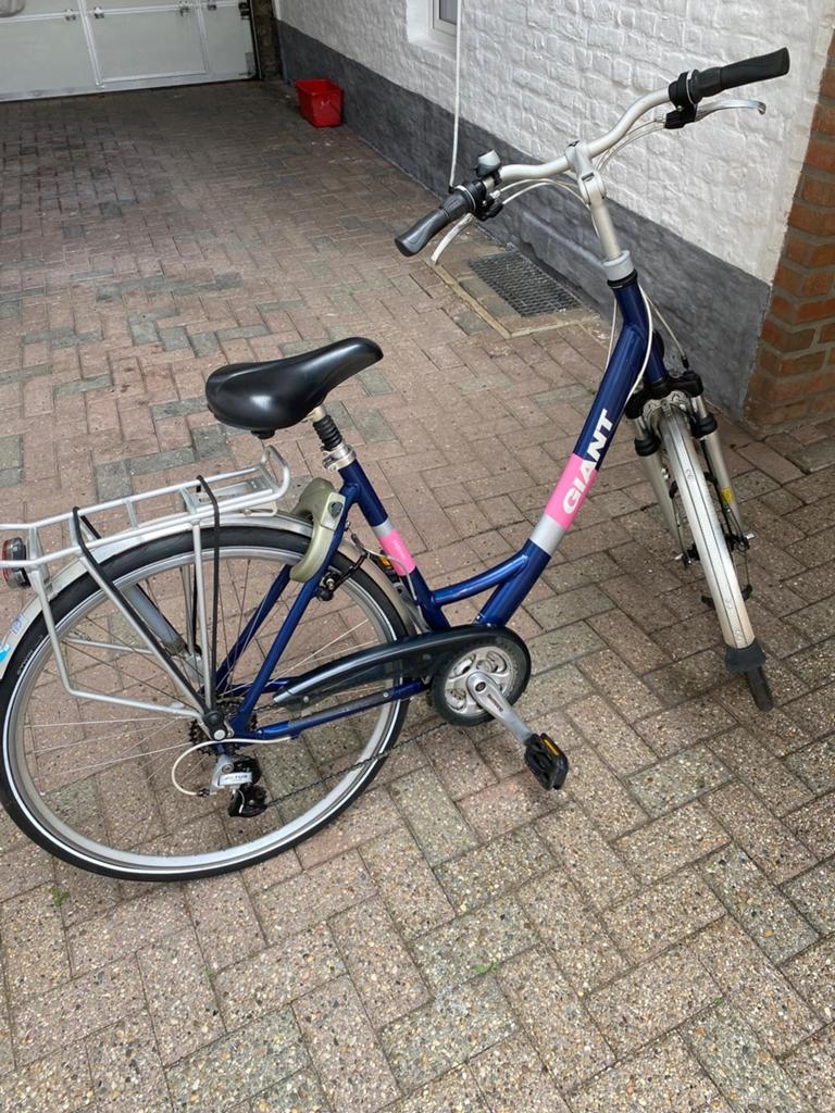 Giant damesfiets met versnellingen en lage instap, Fietsen en Brommers, Velgrem, 50 tot 53 cm, Gebruikt, (Extra) lage instap