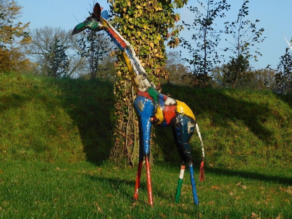 Giraffe "Azura" - 155 cm - Handgemaakt Kunstwerk, Ophalen of Verzenden