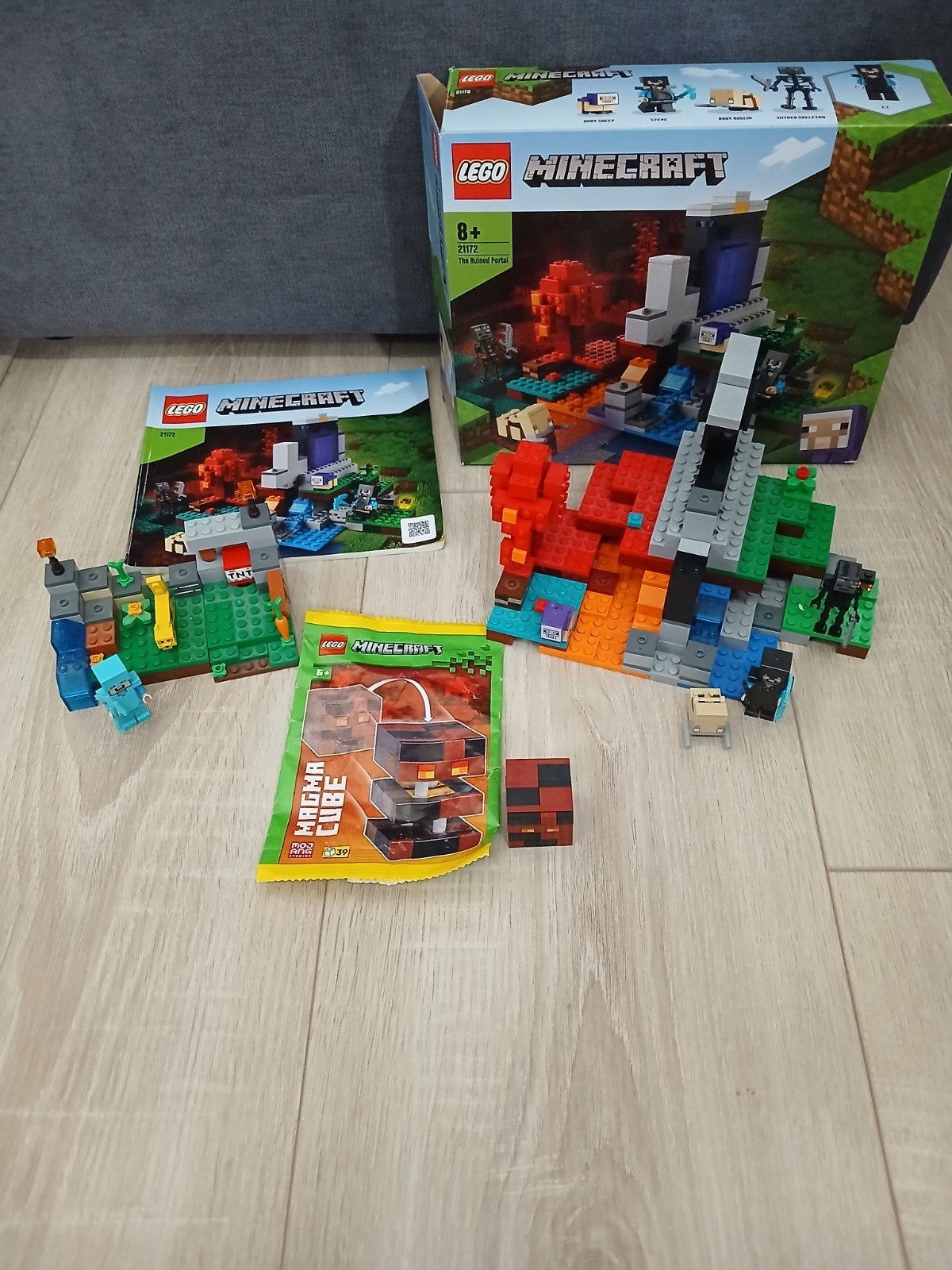 lego minecraft 21172 verwoeste portaal plus 2 andere sets, Minecraft, Lego, Ophalen of Verzenden, Zo goed als nieuw