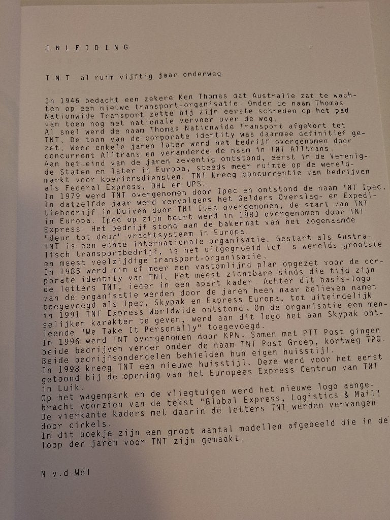 TNT in model (boekwerkje TNT schaalmodellen), Ophalen of Verzenden, Gebruikt, Overige typen