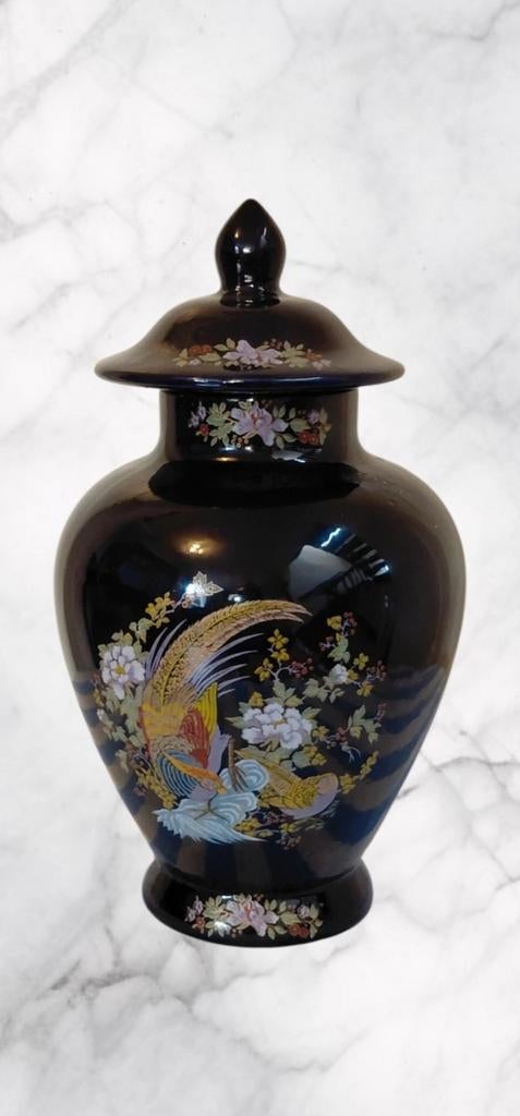 Prachtige Japanse gemberpot met vogel en bloemmotief, Antiek en Kunst, Antiek | Vazen, Ophalen of Verzenden