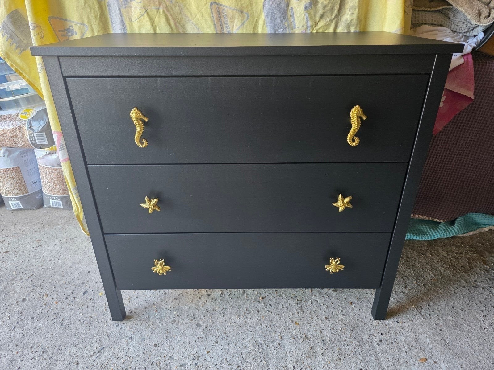 Hemnes Ladenkast met 3 laden - Zwart, Ophalen, 100 tot 150 cm, 50 tot 100 cm, Zo goed als nieuw