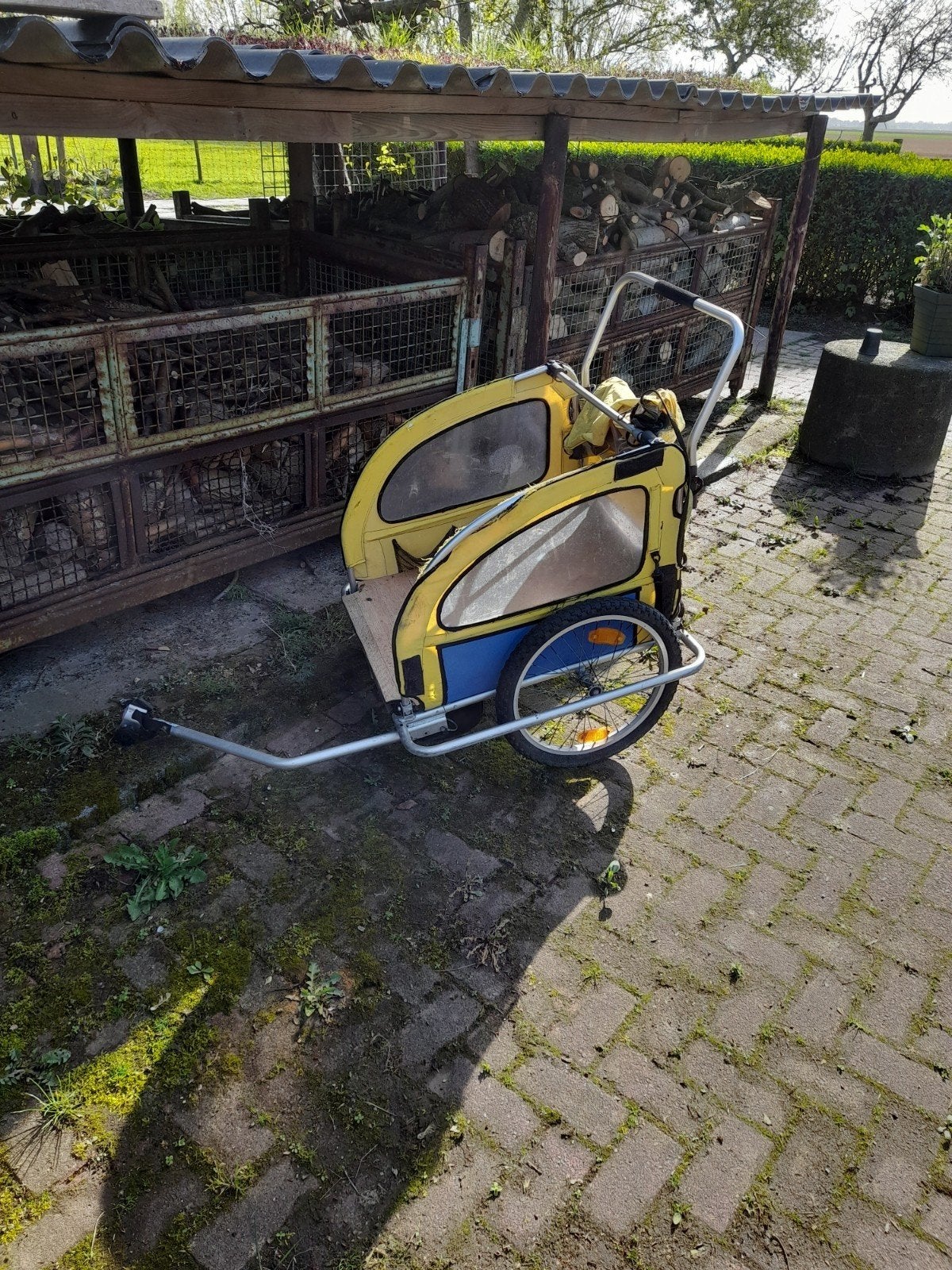 Gebruikte fietskar voor kinderen of bagage, Gebruikt, Opvouwbaar, Ophalen of Verzenden, Kinderkar