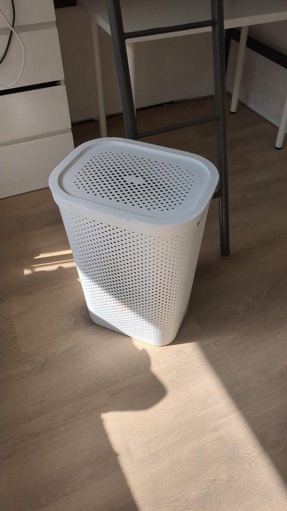Witte plastic wasmand – goede staat, Ophalen, Zo goed als nieuw, Wasmand, Wit