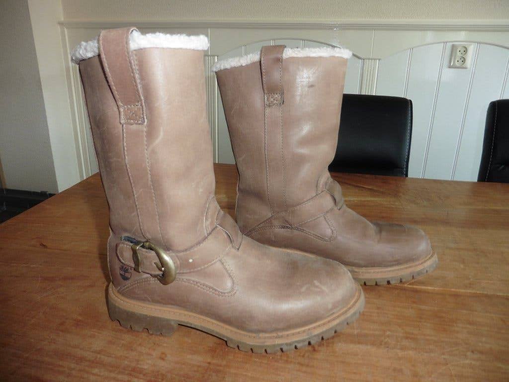 Timberland laarzen boots met bont maat 6, Hoge laarzen, Bruin, Ophalen of Verzenden, Zo goed als nieuw