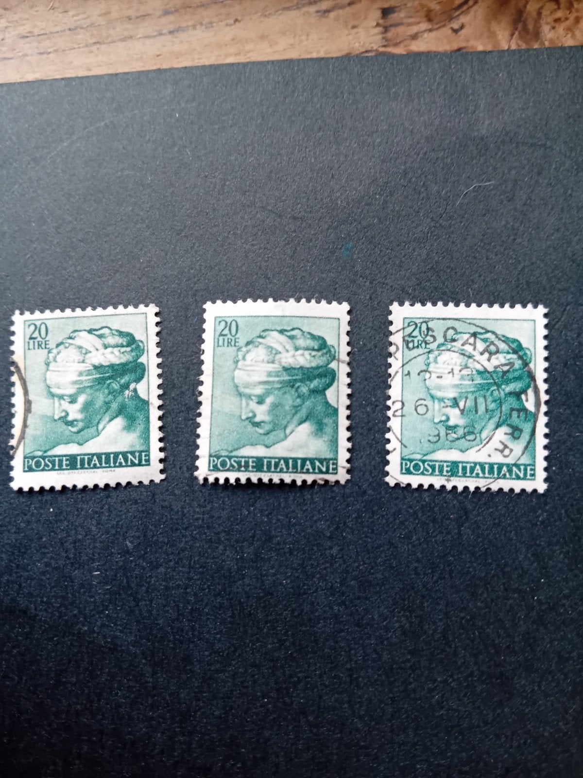 3 Italiaanse postzegels, 20 lire, 'Poste Italiane', Ophalen of Verzenden, T/m 1940, Gestempeld