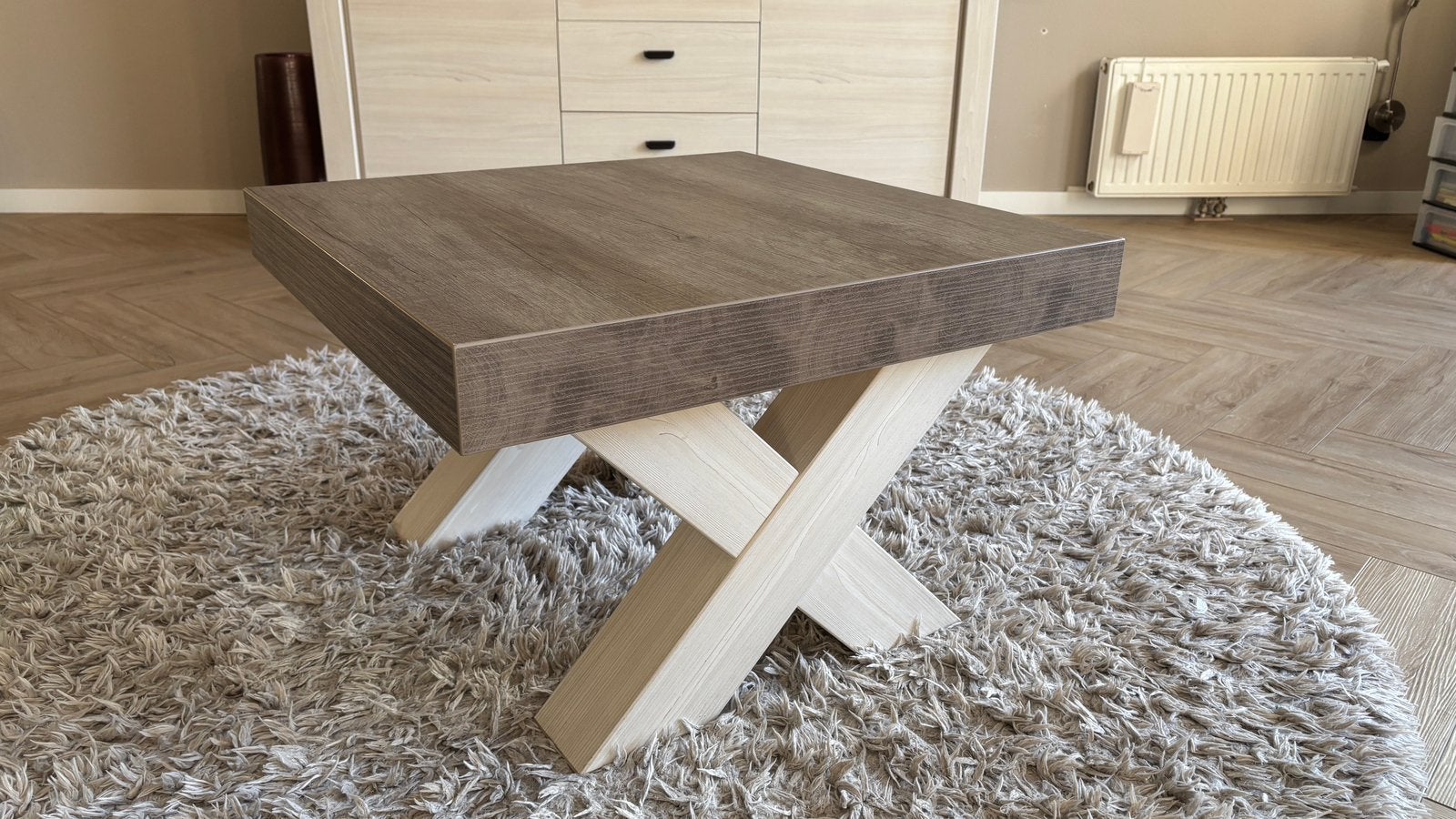 Leenbakker Lynn salontafel 68 x 68 x 44 cm, Huis en Inrichting, Ophalen, Gebruikt, 50 tot 100 cm, Vierkant