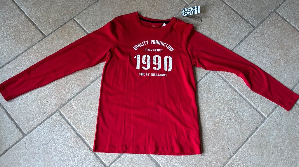 Jack & Jones longsleeve, shirt lange mouwen rood maat 176, Ophalen of Verzenden, Nieuw, Jongen of Meisje, Shirt of Longsleeve