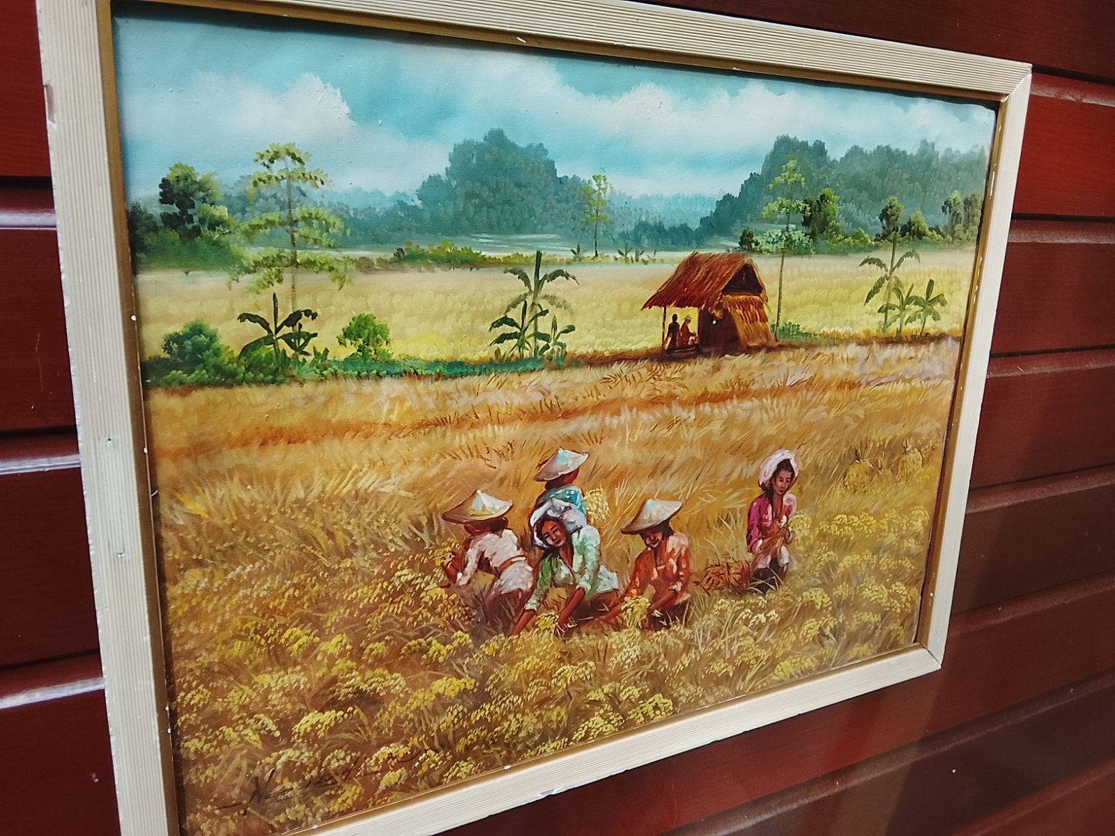 Bali schilderij gesigneerd, Ophalen of Verzenden