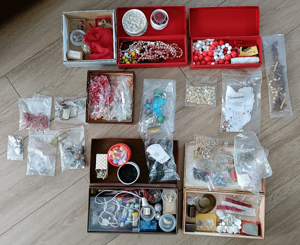 Groot lot origineel vintage kralen sieraden bandweven (N70), Hobby en Vrije tijd, Kralen en Sieraden maken, Ophalen of Verzenden