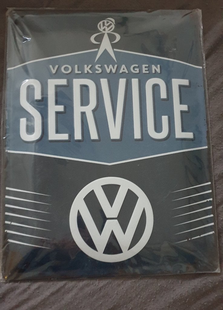 reclamebord metaal vw volkswagen service nostalgic art, Ophalen of Verzenden, Nieuw, Metaal, Decoratieobject