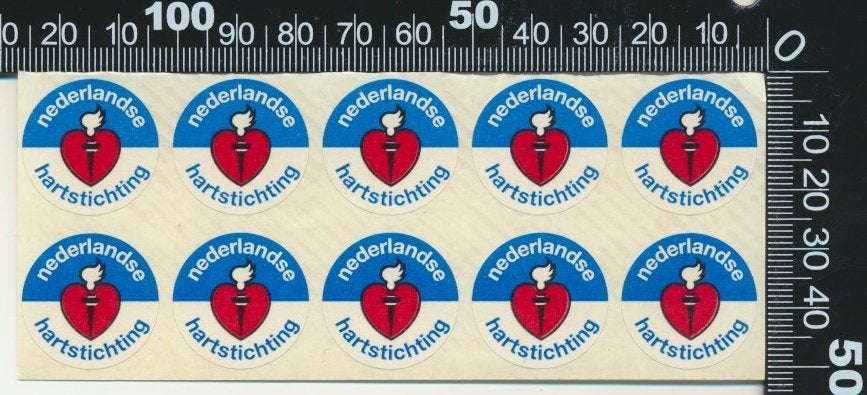 Sticker: Nederlandse Hartstichting - Deurstickers (Rond 4), Verzenden, Zo goed als nieuw, Bedrijf of Vereniging