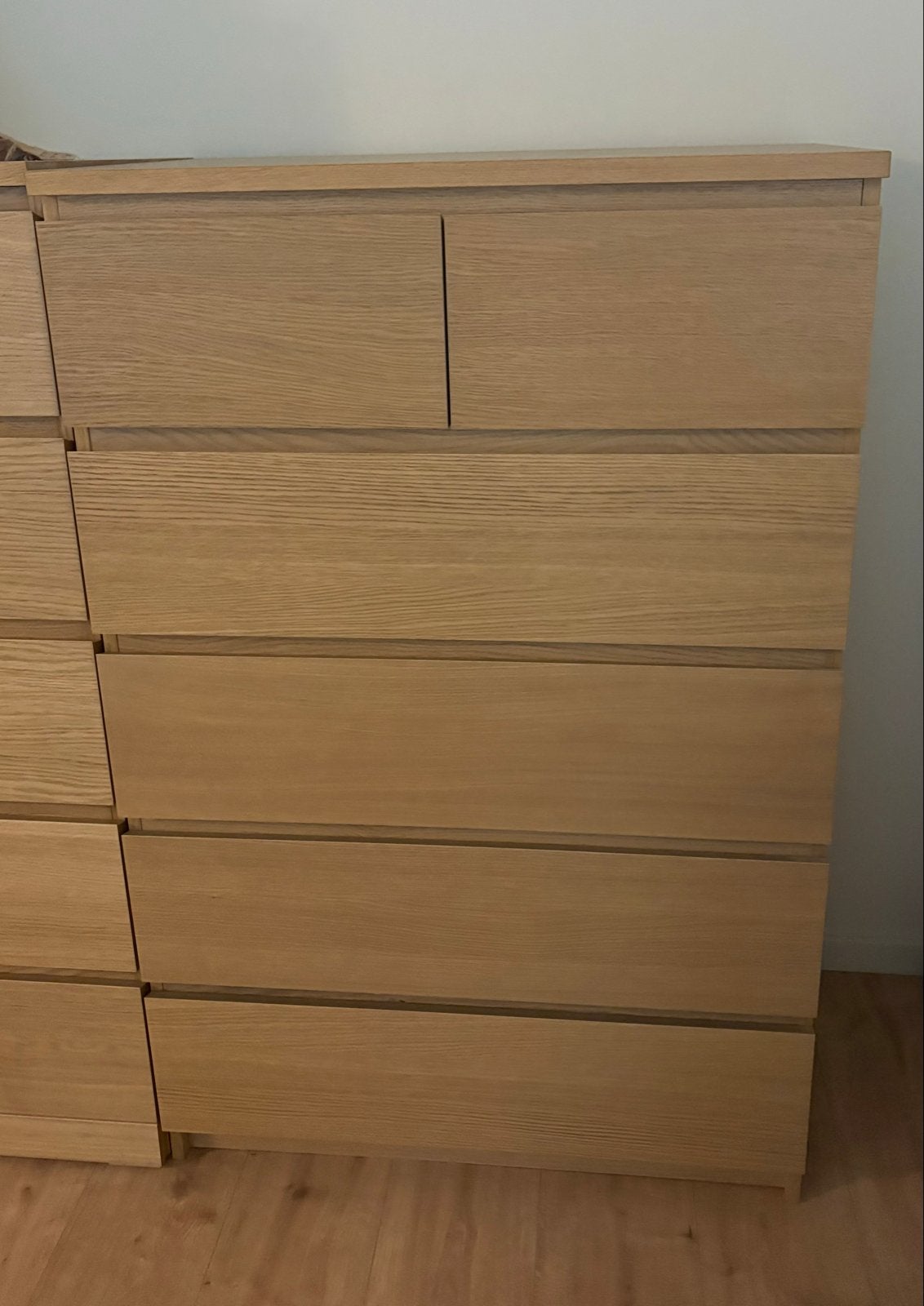 IKEA Malm ladekast - Eikenfineer, Huis en Inrichting, Kasten | Ladekasten, Ophalen, Gebruikt, 5 laden of meer, 100 tot 150 cm