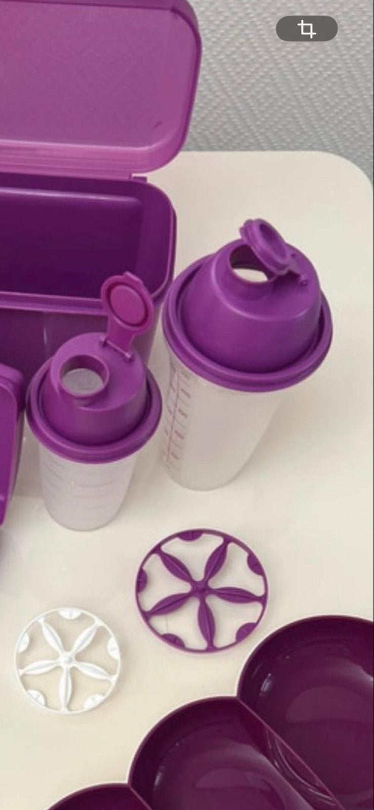 Tupperware Quickshaker 500 ml en 250 ml - Paars, Huis en Inrichting, Keuken | Tupperware, Ophalen of Verzenden, Nieuw, Paars, Beker of Kan