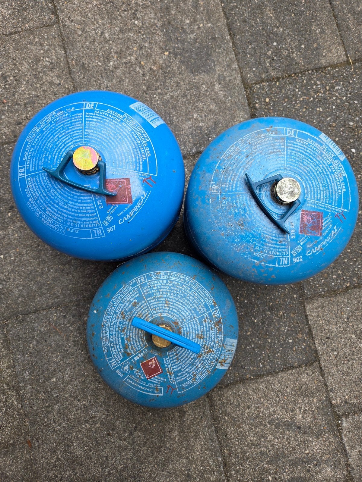 Campingaz gasflessen leeg, Ophalen, Gebruikt