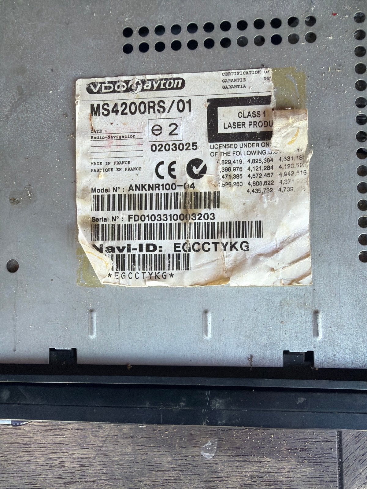 VDO Dayton MS4200RS/01 Auto Radio-Navigatiesysteem, Ophalen, Gebruikt